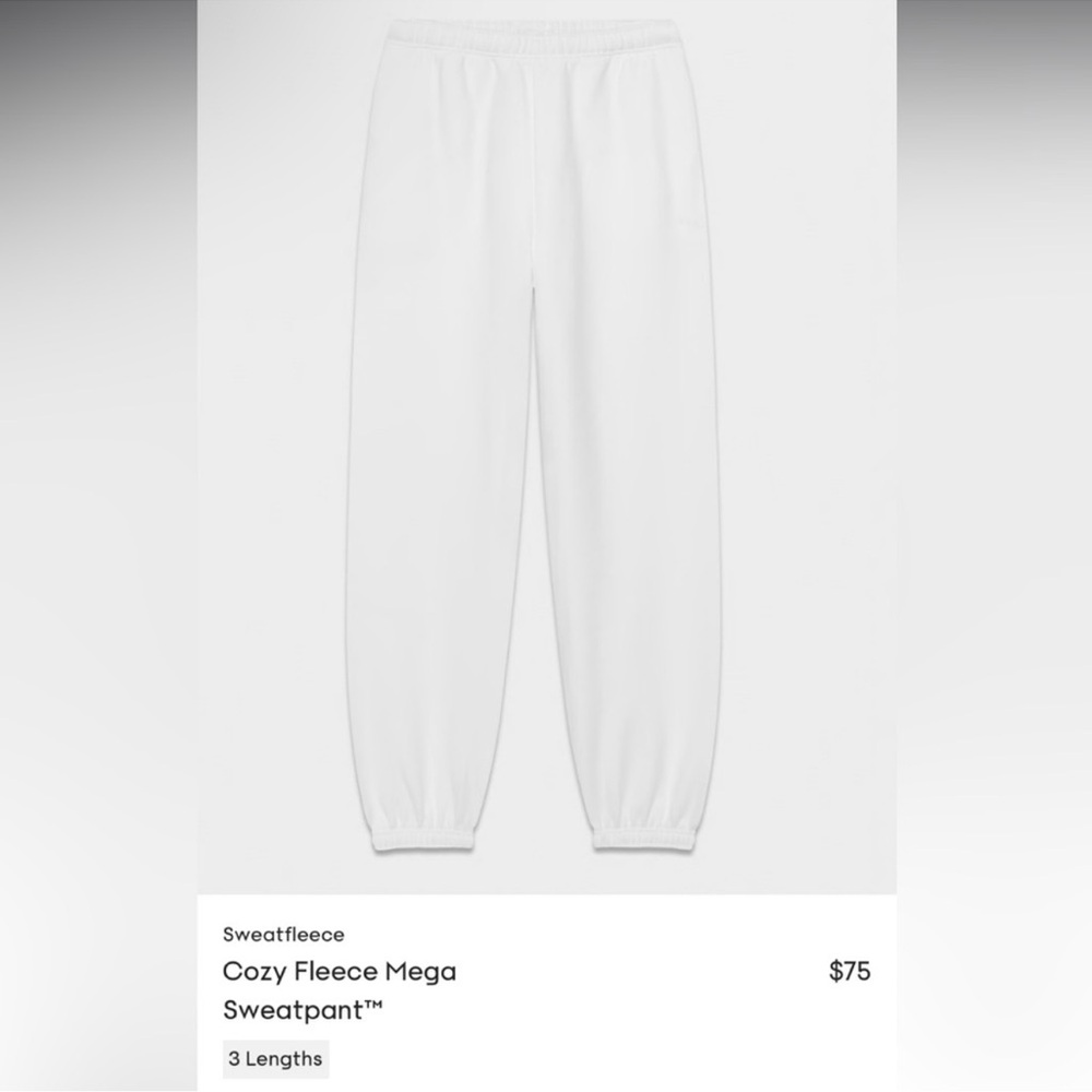 Aritzia White Sweatfleece Joggers
